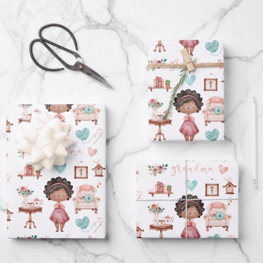 Grootmoefpapiervaten met drie vellen (Voorkant)