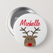 Grootnaamrendierknoppen voor kerstfeest ronde button 7,6 cm (Voorkant /achterkant)