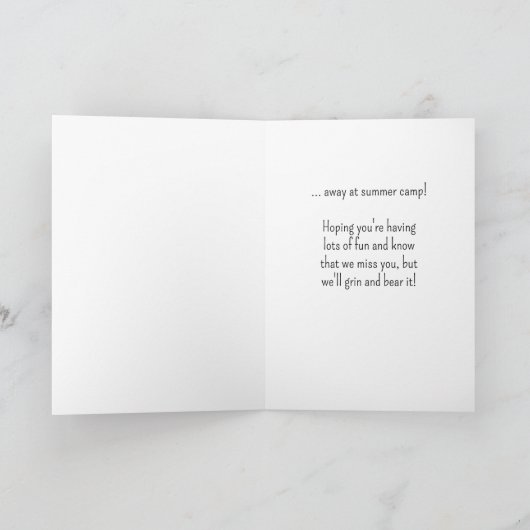 Grootnicht Groot Beer knuffel weg op zomerkamp Kaart (Binnen)