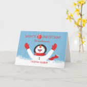 Grootnichtnaam kerstman kaart (Gele Bloem)