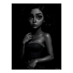 Grootogige jonge vrouw 2 perfect poster