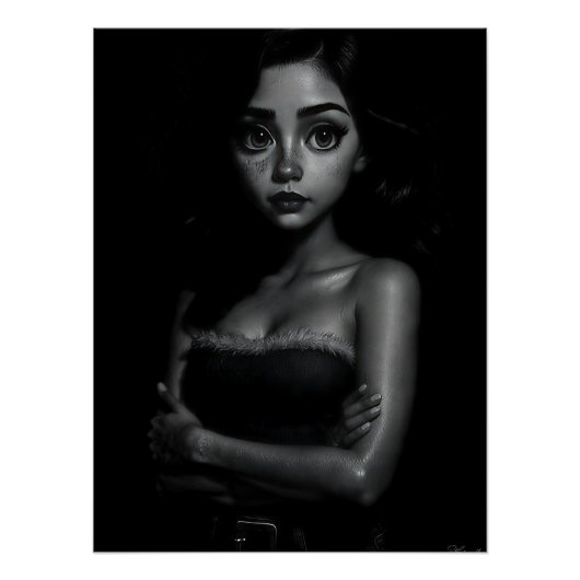 Grootogige jonge vrouw perfect poster (Voorkant)