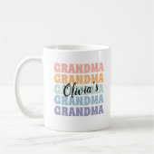 Grootouder Gift Gepersonaliseerde Mok Retro Pastel (Links)