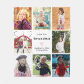 Grootouder houdt van je fotocollage Creëer van jez Fleece Deken (Voorkant)