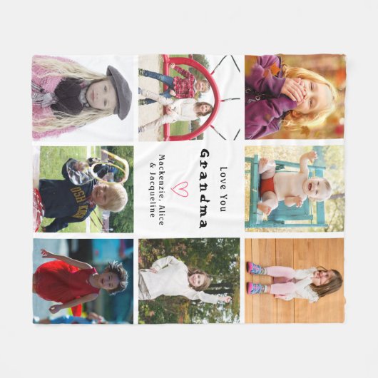 Grootouder houdt van je fotocollage Creëer van jez Fleece Deken (Voorkant (Horizontaal))