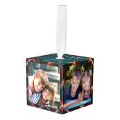 Grootouder land Tartan Pset 4 Foto Kubus Ornament (Voorkant hoekig)