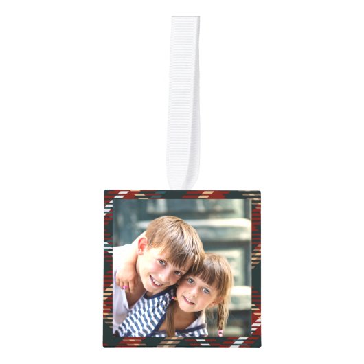 Grootouder land Tartan Pset 4 Foto Kubus Ornament (Voorkant)
