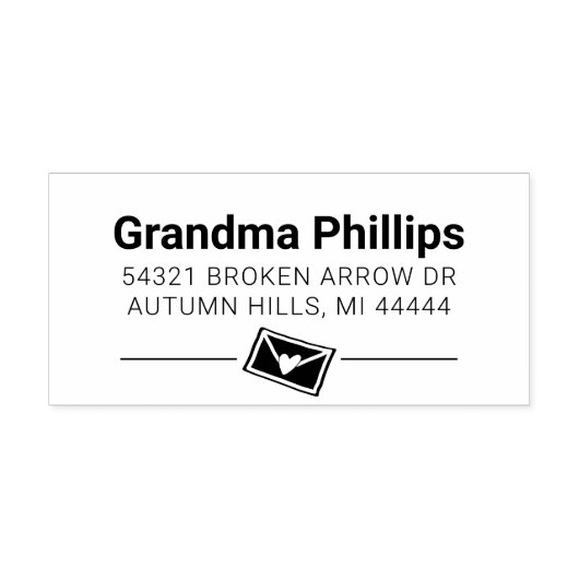 Grootouder Liefde Thuis Adres Rubber Stempel (Afrduk)