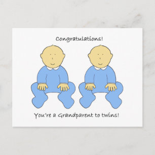 Grootouder voor Twin Boys Gefeliciteerd Briefkaart