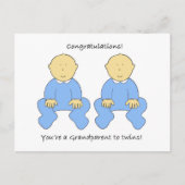 Grootouder voor Twin Boys Gefeliciteerd Briefkaart (Voorkant)