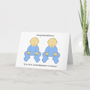 Grootouder voor Twin Boys Gefeliciteerd Kaart