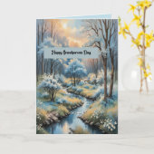 Grootouderdag met blauw bos kaart (Gele Bloem)