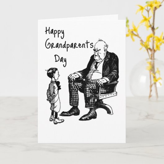 Grootouderdag - opa en kind kaart (Gele Bloem)