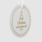 Grootouderfoto voor eerste kerstfeest ornament (voorkant)