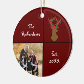 Grootouderliefdeskerstfoto Keramisch Ornament (Links)