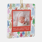 Grootouders 1 kerstbomen foto's keramisch ornament (Rechts)