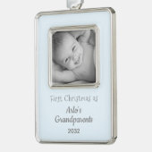 Grootouders 1 Kerstmis Persoonlijke foto Foto Verzilverd Kader Ornament (Links)