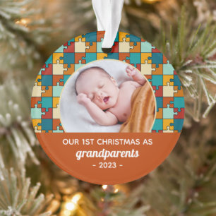 Grootouders 1e Kerst Puzzel Foto Ornament