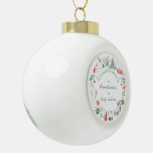 Grootouders 1e kerstboom handschoenenpatroon keramische bal ornament (Links)