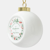 Grootouders 1e kerstboom handschoenenpatroon keramische bal ornament (Rechts)