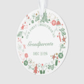 Grootouders 1ste kerstboomgaard Pet handschoenenva Ornament (voorkant)