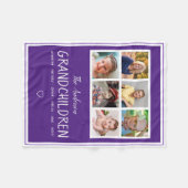 Grootouders 6 Foto Collage Persoonlijk Paars Fleece Deken (Voorkant (Horizontaal))