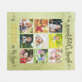 Grootouders 9 Square Photo Collage Green Fleece Deken (Voorkant (Horizontaal))