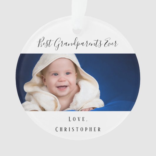 Grootouders baby foto kleinkind ornament (voorkant)