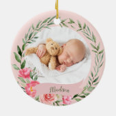 Grootouders Baby's eerste kerstfoto Keramisch Ornament (Achterkant)