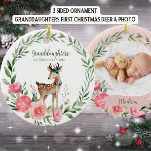 Grootouders Baby's eerste kerstfoto Keramisch Ornament
