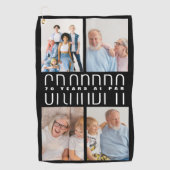 Grootouders dag cadeau voor 70 jaar oud golfhanddoek (Voorkant)