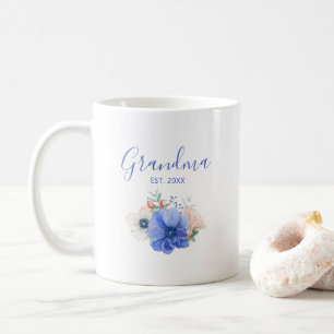 Grootouders dag cadeau Waterverf Floral Grandma Koffiemok