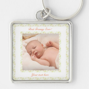 Grootouders Dag Groen Beste oma ooit Foto Gift Sleutelhanger