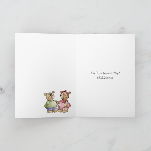 Grootouders Dag Kaart - rood en wit Polka Dot Wi (Binnen)