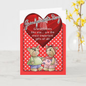 Grootouders Dag Kaart - rood en wit Polka Dot Wi (Gele Bloem)