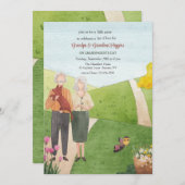 Grootouders Dag Waterverf Uitnodiging (Voorkant / Achterkant)