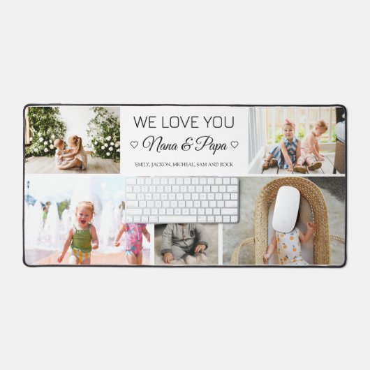 Grootouders Eenvoudig Zoet 5 Fotocollage Bureaumat (Keyboard & Muis)