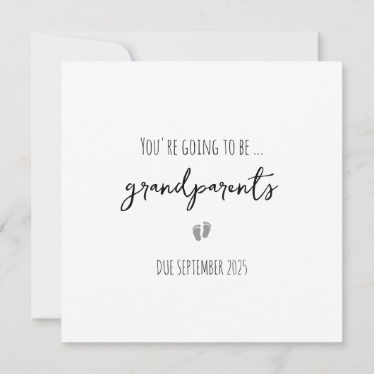 Grootouders Eenvoudige zwangerschapsaankondiging K Aankondiging (Achterkant)