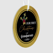 Grootouders eerste kerst acryl cirkel ornament (voorkant)