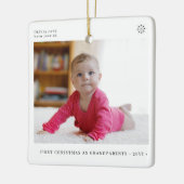 Grootouders eerste kerst baby foto keramisch ornament (Links)