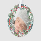 Grootouders Eerste kerstbloemen Foto Ornament (voorkant)