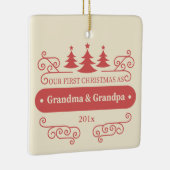 Grootouders Eerste Kerstfeest Keramisch Ornament (Rechts)