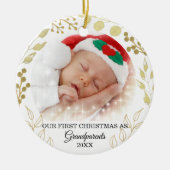 Grootouders eerste kerstfoto keramisch ornament (Voorkant)