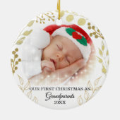 Grootouders eerste kerstfoto keramisch ornament (Achterkant)