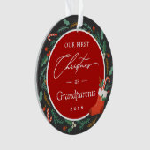 Grootouders Eerste Kerstmis Festive Foto Ornament (voorkant)