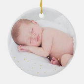 Grootouders Eerste Kerstmis Foto Kerstman Keramisch Ornament (Achterkant)