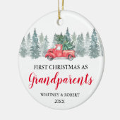 Grootouders Eerste Kerstmis Keramisch Ornament (Links)