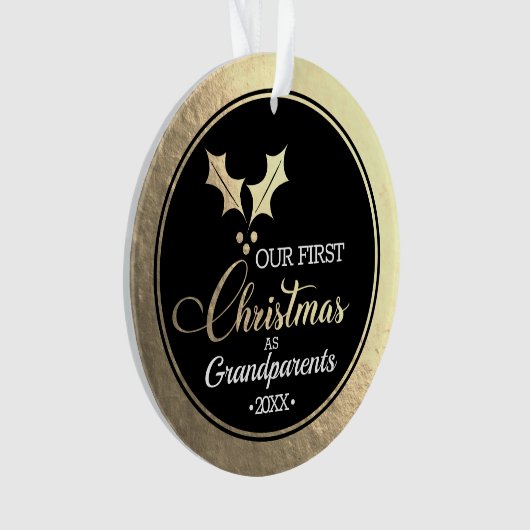 Grootouders Eerste Kerstmis Ornament (voorkant)