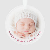 Grootouders Eerste Kerstmis Rood Manusfoto Ornament (achterkant)