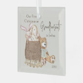 Grootouders Eerste Kerstmis Speelgoed Glas Ornament (Voorkant links)